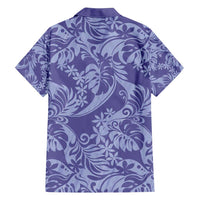 Tahiti Vareau Tiare Floral Family Matching Off Shoulder Short Dress and Hawaiian Shirt Monstera Palm Tropical Leaves - Polynesian Pride