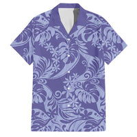 Tahiti Vareau Tiare Floral Family Matching Puletasi and Hawaiian Shirt Monstera Palm Tropical Leaves - Polynesian Pride