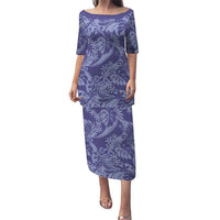 Tahiti Vareau Tiare Floral Family Matching Puletasi and Hawaiian Shirt Monstera Palm Tropical Leaves - Polynesian Pride
