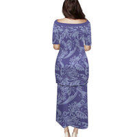 Tahiti Vareau Tiare Floral Family Matching Puletasi and Hawaiian Shirt Monstera Palm Tropical Leaves - Polynesian Pride