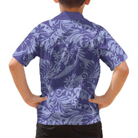 Tahiti Vareau Tiare Floral Family Matching Short Sleeve Bodycon Dress and Hawaiian Shirt Monstera Palm Tropical Leaves - Polynesian Pride