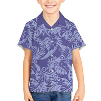 Tahiti Vareau Tiare Floral Family Matching Short Sleeve Bodycon Dress and Hawaiian Shirt Monstera Palm Tropical Leaves - Polynesian Pride