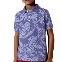 Tahiti Vareau Tiare Floral Kid Polo Shirt Monstera Palm Tropical Leaves - Polynesian Pride