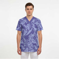 Tahiti Vareau Tiare Floral Scrub Top Monstera Palm Tropical Leaves - Polynesian Pride