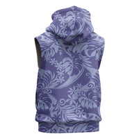 Tahiti Vareau Tiare Floral Sleeveless Zip Hoodie Monstera Palm Tropical Leaves LT01 - Polynesian Pride