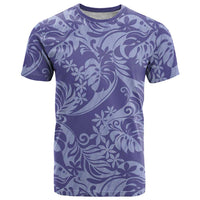 Tahiti Vareau Tiare Floral T Shirt Monstera Palm Tropical Leaves LT01 Purple - Polynesian Pride