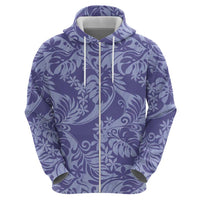 Tahiti Vareau Tiare Floral Zip Hoodie Monstera Palm Tropical Leaves LT01 - Polynesian Pride