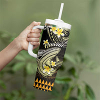 Hawaii Tumbler With Handle Polynesian Shark with Kakau Gold Version LT01 - Polynesian Pride