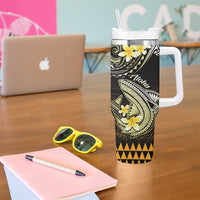 Hawaii Tumbler With Handle Polynesian Shark with Kakau Gold Version LT01 - Polynesian Pride