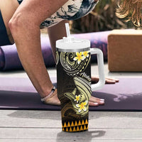 Hawaii Tumbler With Handle Polynesian Shark with Kakau Gold Version LT01 - Polynesian Pride