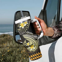 Hawaii Tumbler With Handle Polynesian Shark with Kakau Gold Version LT01 - Polynesian Pride