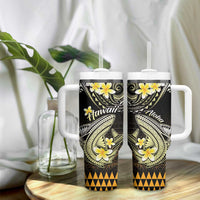 Hawaii Tumbler With Handle Polynesian Shark with Kakau Gold Version LT01 - Polynesian Pride