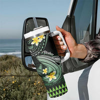 Hawaii Tumbler With Handle Polynesian Shark with Kakau Green Version LT01 - Polynesian Pride