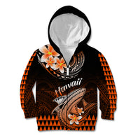Hawaii Kid Hoodie Polynesian Shark with Kakau Orange Version LT01 - Polynesian Pride