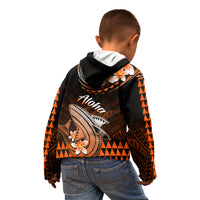 Hawaii Kid Hoodie Polynesian Shark with Kakau Orange Version LT01 - Polynesian Pride