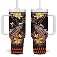 Hawaii Tumbler With Handle Polynesian Shark with Kakau Orange Version LT01 One Size: 40 oz Orange - Polynesian Pride