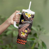 Hawaii Tumbler With Handle Polynesian Shark with Kakau Orange Version LT01 - Polynesian Pride