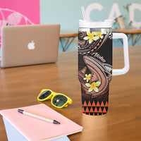 Hawaii Tumbler With Handle Polynesian Shark with Kakau Orange Version LT01 - Polynesian Pride