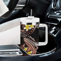 Hawaii Tumbler With Handle Polynesian Shark with Kakau Orange Version LT01 - Polynesian Pride