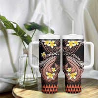 Hawaii Tumbler With Handle Polynesian Shark with Kakau Orange Version LT01 - Polynesian Pride