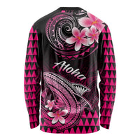 Hawaii Long Sleeve Shirt Polynesian Shark with Kakau Pink Version LT01 - Polynesian Pride