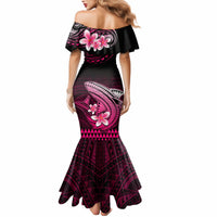 Hawaii Mermaid Dress Polynesian Shark with Kakau Pink Version LT01 - Polynesian Pride