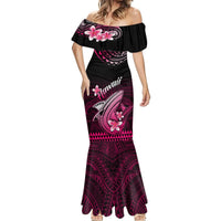 Hawaii Mermaid Dress Polynesian Shark with Kakau Pink Version LT01 - Polynesian Pride