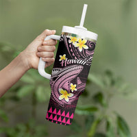 Hawaii Tumbler With Handle Polynesian Shark with Kakau Pink Version LT01 - Polynesian Pride