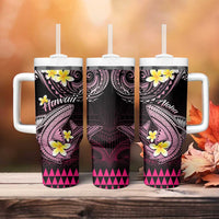 Hawaii Tumbler With Handle Polynesian Shark with Kakau Pink Version LT01 - Polynesian Pride