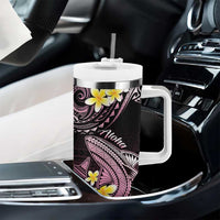 Hawaii Tumbler With Handle Polynesian Shark with Kakau Pink Version LT01 - Polynesian Pride