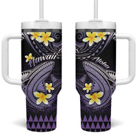 Hawaii Tumbler With Handle Polynesian Shark with Kakau Purple Version LT01 One Size: 40 oz Purple - Polynesian Pride