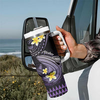 Hawaii Tumbler With Handle Polynesian Shark with Kakau Purple Version LT01 - Polynesian Pride