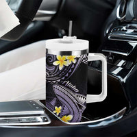 Hawaii Tumbler With Handle Polynesian Shark with Kakau Purple Version LT01 - Polynesian Pride
