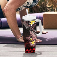 Hawaii Tumbler With Handle Polynesian Shark with Kakau Red Version LT01 - Polynesian Pride