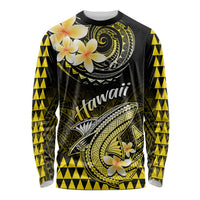 Hawaii Long Sleeve Shirt Polynesian Shark with Kakau Yellow Version LT01 Unisex Yellow - Polynesian Pride