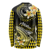 Hawaii Long Sleeve Shirt Polynesian Shark with Kakau Yellow Version LT01 - Polynesian Pride