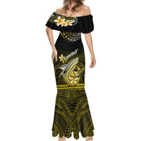 Hawaii Mermaid Dress Polynesian Shark with Kakau Yellow Version LT01 - Polynesian Pride