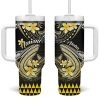 Hawaii Tumbler With Handle Polynesian Shark with Kakau Yellow Version LT01 One Size: 40 oz Yellow - Polynesian Pride