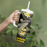 Hawaii Tumbler With Handle Polynesian Shark with Kakau Yellow Version LT01 - Polynesian Pride