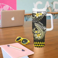 Hawaii Tumbler With Handle Polynesian Shark with Kakau Yellow Version LT01 - Polynesian Pride