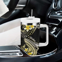 Hawaii Tumbler With Handle Polynesian Shark with Kakau Yellow Version LT01 - Polynesian Pride