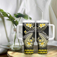 Hawaii Tumbler With Handle Polynesian Shark with Kakau Yellow Version LT01 - Polynesian Pride