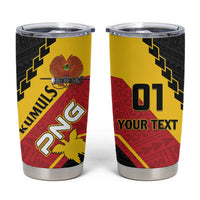 Custom PNG Rugby Tumbler Cup The Kumuls Are On A Roll LT01 Black - Polynesian Pride