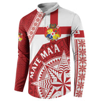 Custom Tonga Rugby Mate Maa Button Sweatshirt Ngatu Pattern LT01 - Polynesian Pride