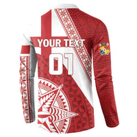 Custom Tonga Rugby Mate Maa Button Sweatshirt Ngatu Pattern LT01 - Polynesian Pride
