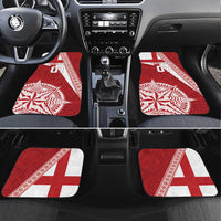 Tonga Rugby Mate Maa Car Mats Ngatu Pattern LT01 Set 4pcs Red - Polynesian Pride