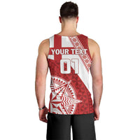 Custom Tonga Rugby Mate Maa Men Tank Top Ngatu Pattern LT01 - Polynesian Pride