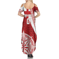 Custom Tonga Rugby Mate Maa Summer Maxi Dress Ngatu Pattern LT01 - Polynesian Pride