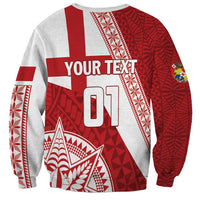 Custom Tonga Rugby Mate Maa Sweatshirt Ngatu Pattern LT01 - Polynesian Pride