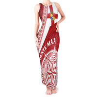 Custom Tonga Rugby Mate Maa Tank Maxi Dress Ngatu Pattern LT01 Women Red - Polynesian Pride